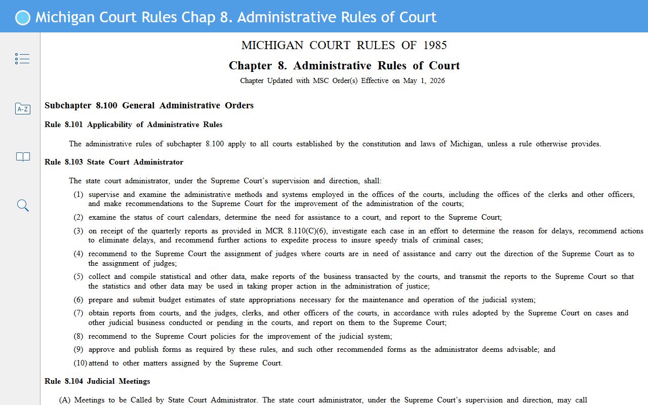 Clare County court records access rule reference