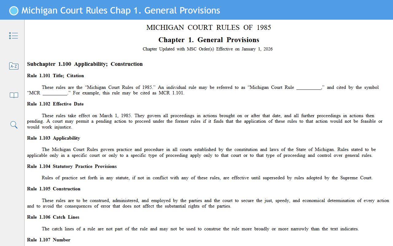 Clare County court records rules and definitions reference
