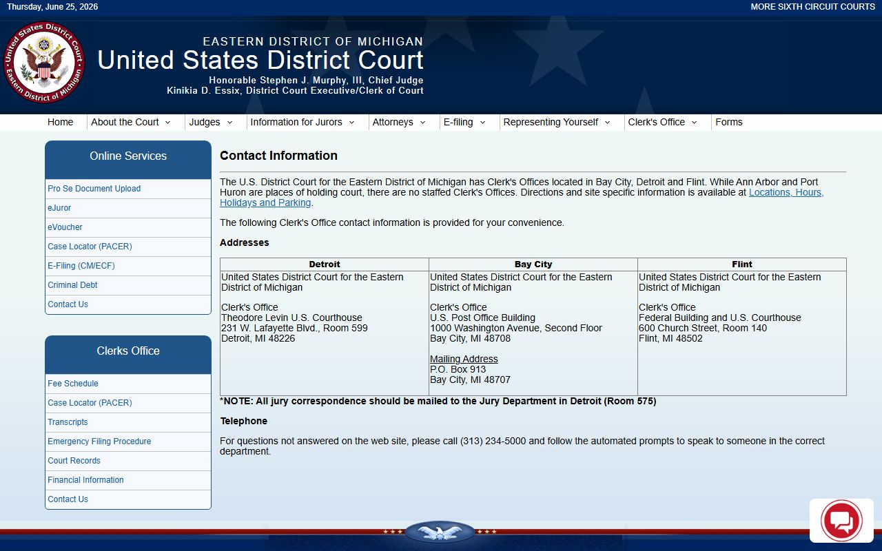 Clare County circuit court federal court records contact