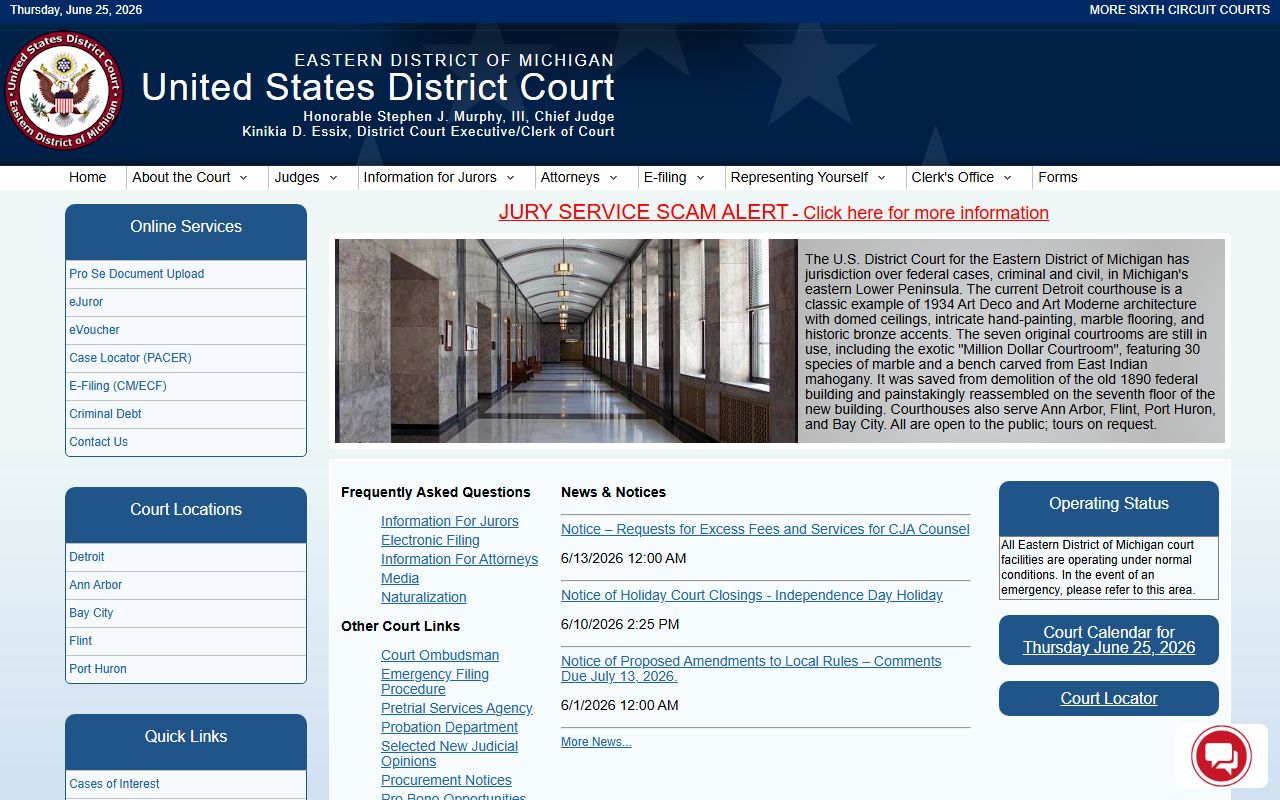 Clare County circuit court federal district court records
