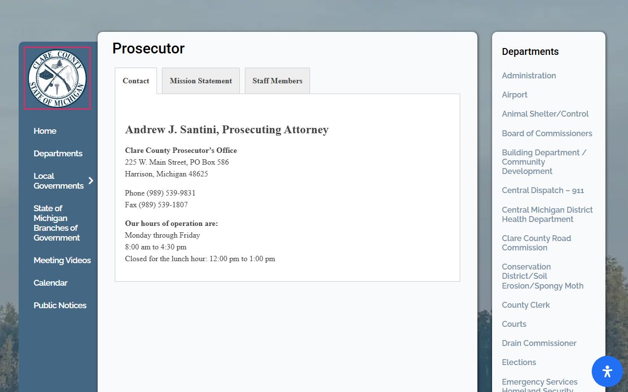 Clare County court records charges and prosecutor office