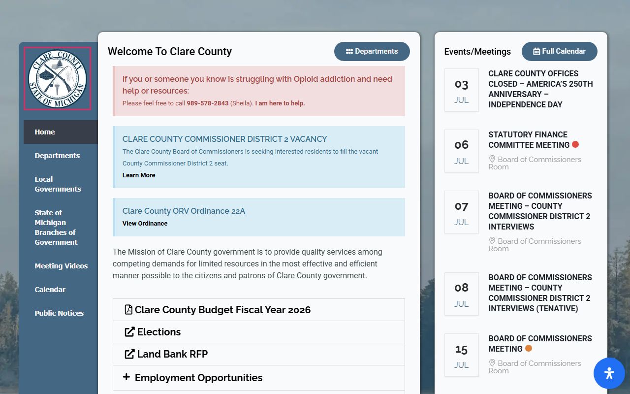 Clare County court records courthouse and county services