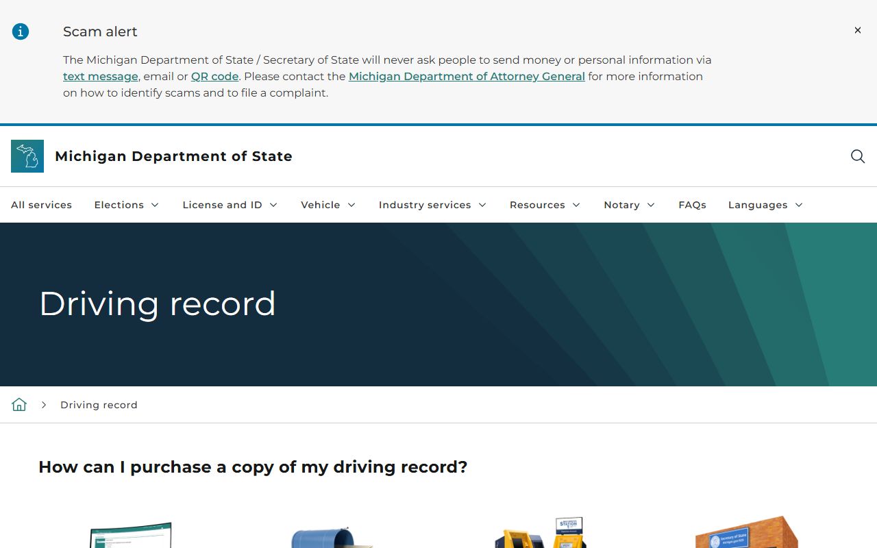 Clare County traffic court records Michigan driving record page