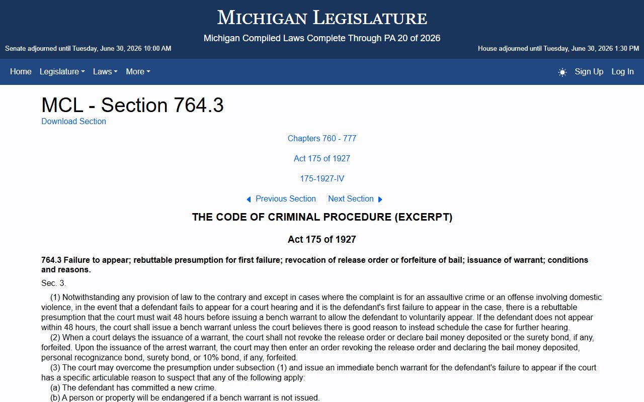 Clare County warrant records